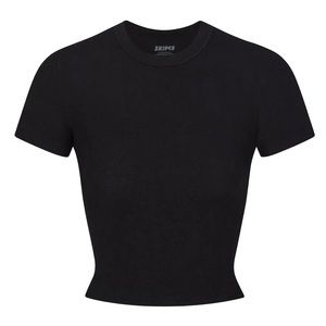 Skims Black Terry Lounge Seamless Cropped Tee L/XL NWT